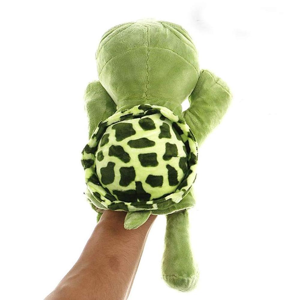 Customized Kawaii Soft Cushion Stuffed Animal Toy Cute Plush Green Turtle Hand Puppet