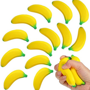 Custom Banana Stress Stretchy Bananas Stress Toys Banana PU Relief Stress Balls Tiny Party Supplies