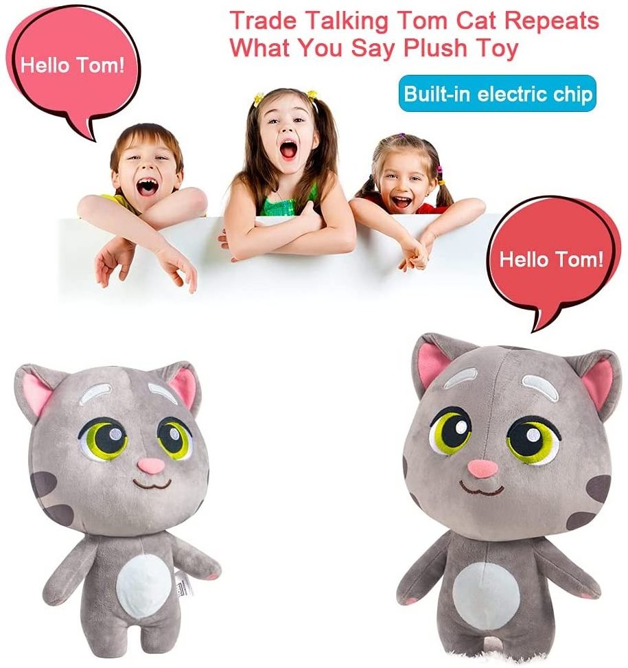 NEW  Tom Cat Interactive Stuffed Animals Cute Plush Toy Speaking Repeat What You Say