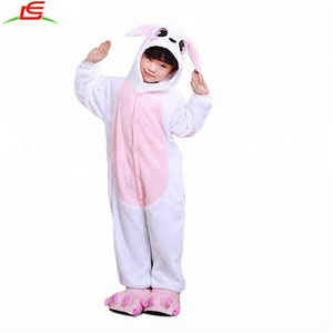 Lovely Child Rabbit Animal Onesie Cosplay Costume Flannel Homewear Pajama