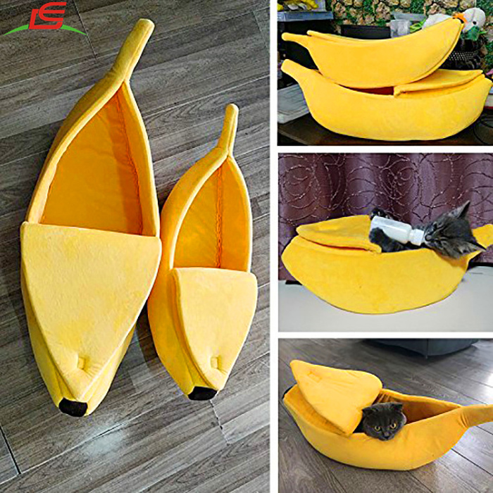 Cartoon Portable Cute Banana Cat Bed House Pet House