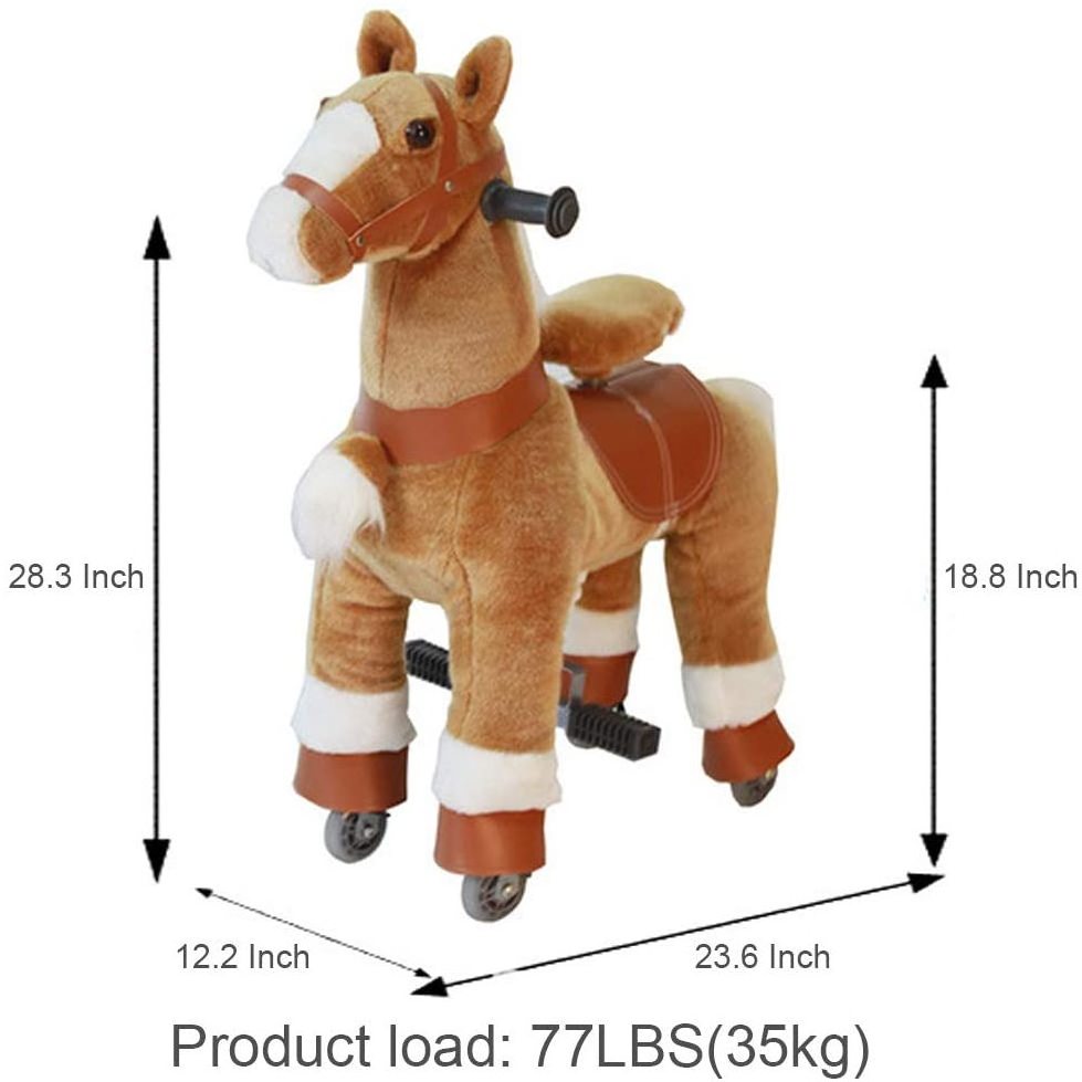 Custom Ride On Horse Natural Mechanical Kids Real Walking Small Unicorn Horse Toddlers Plush Pony Riding Horse