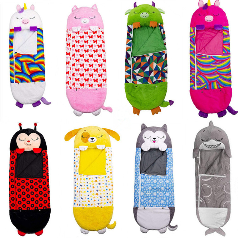 Customized Cartoon Animal Children Kids Plush Sleeping Bag With Pillow