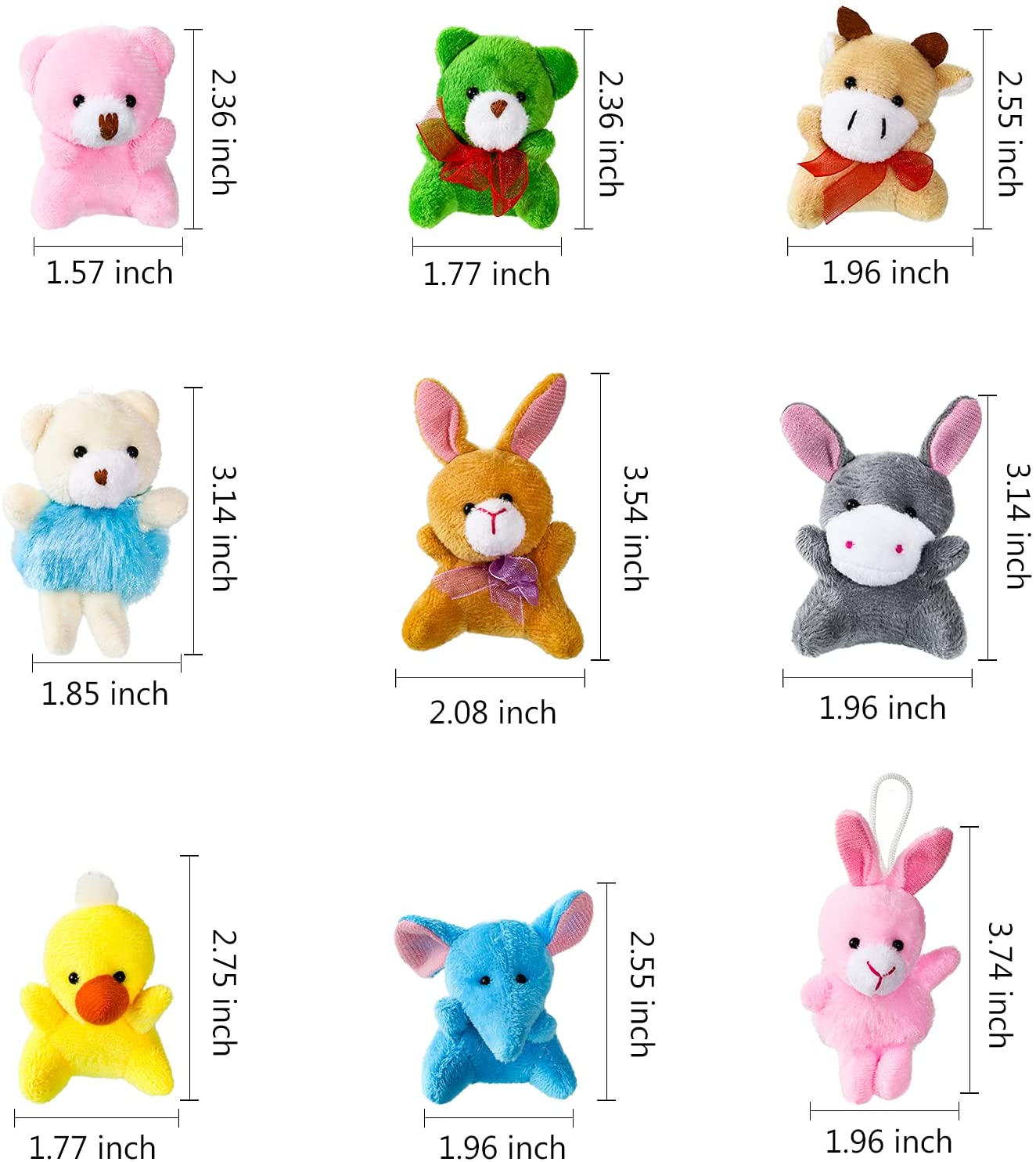 custom Cute Stuffed Animals Keychain Classroom Prizes Goodie Bag Fillers Pinata Stuffers plush toys