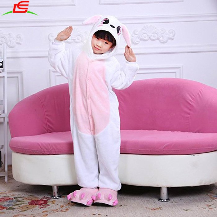 Lovely Child Rabbit Animal Onesie Cosplay Costume Flannel Homewear Pajama