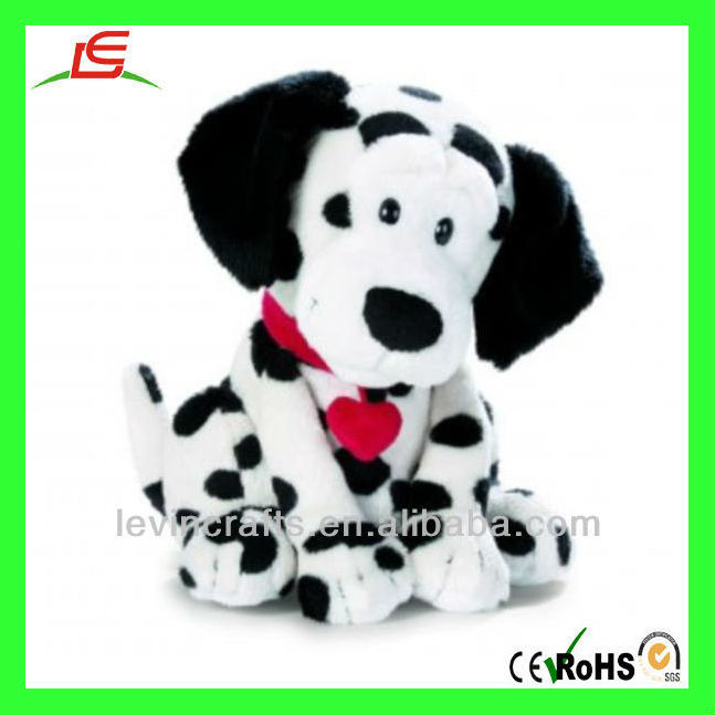 Cute Stuffed Dalmatian Dog Plush with Heart Ornaments Animal Toy