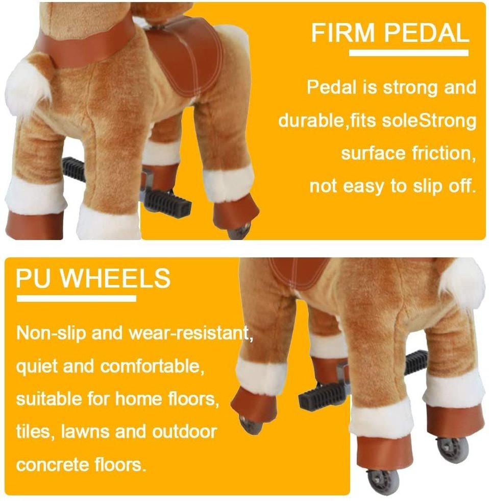 Custom Ride On Horse Natural Mechanical Kids Real Walking Small Unicorn Horse Toddlers Plush Pony Riding Horse