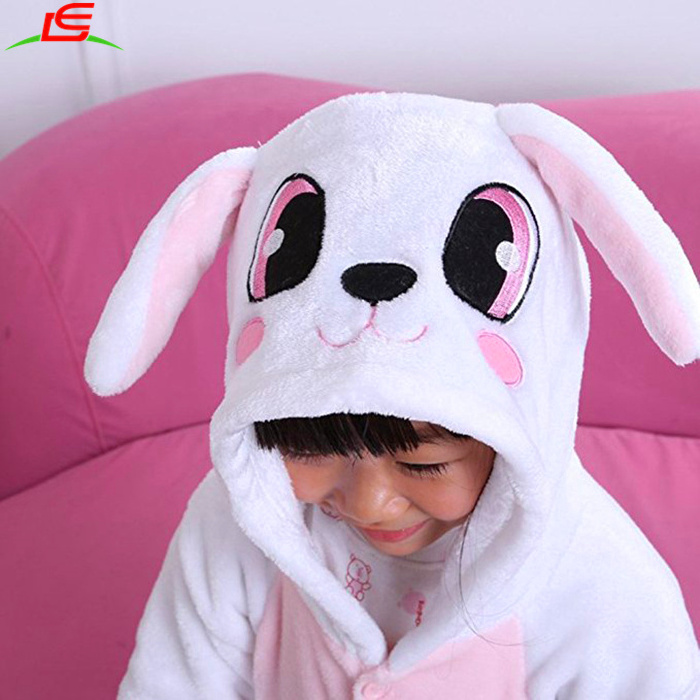 Lovely Child Rabbit Animal Onesie Cosplay Costume Flannel Homewear Pajama