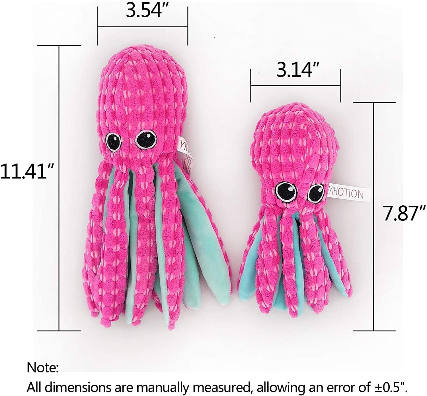 Custom Pet Puppy Dog Plush Squeak Toy Set for Small Medium Dogs Breed Durable Interactive Octopus