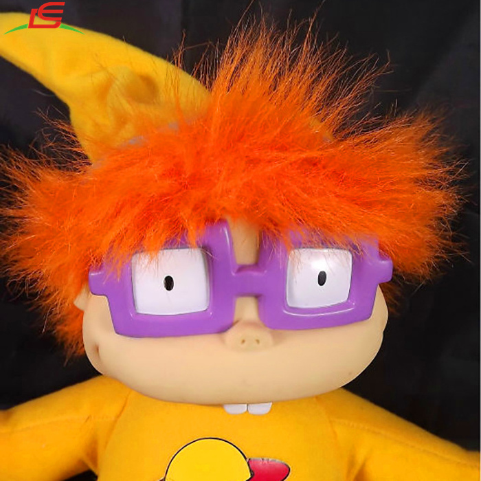 LE-D509 Rugrats Stuffed Vinyl Chuckie with Hat Plush Santa Claus Dolls