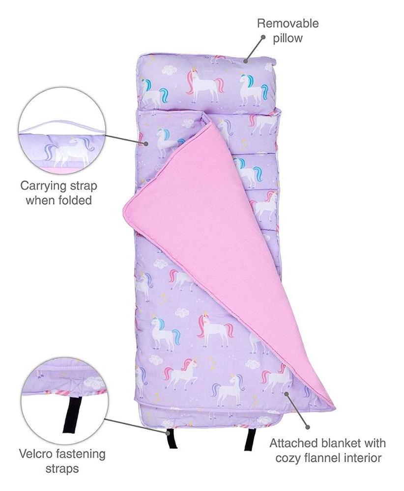 Customized Unicorn Nap Mat Built-in Blanket and Pillow Sleeping Bag