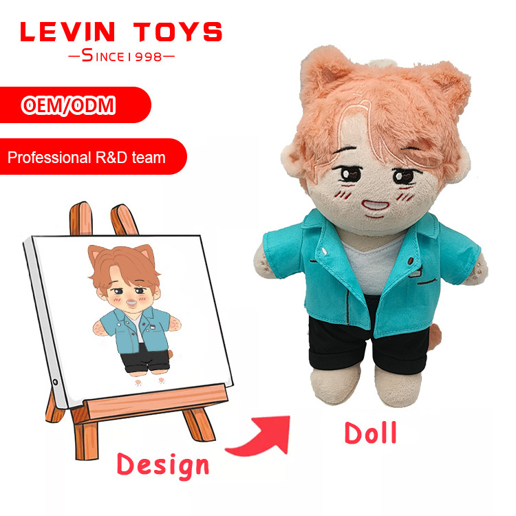 Custom size Plushie Doll Custom Cartoon Plush Dolls Personal Design Manufacturer Custom Stuffed Dolls For Kids Baby Children