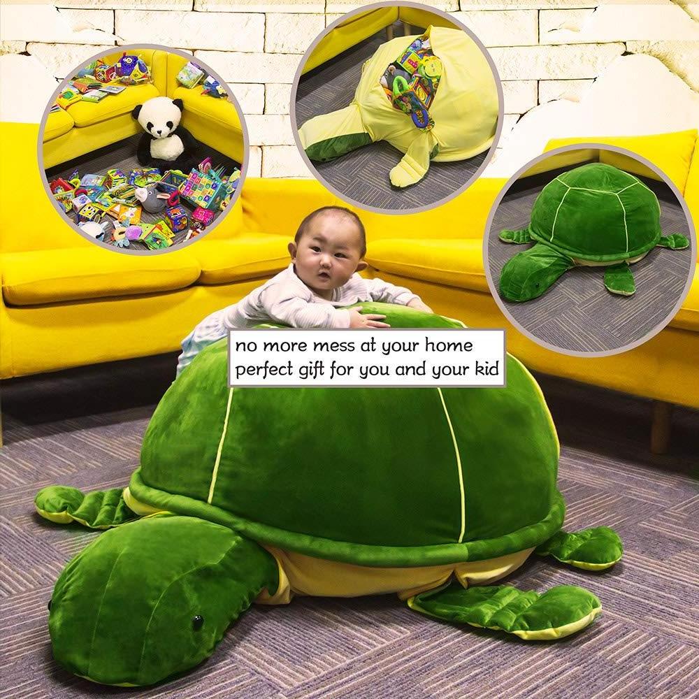 Customized Large Plush Toy Organizer Stuffed Animal Turtle Storage Bean Bag Chair