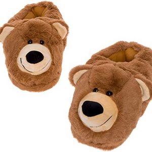 Amazon Wholesale lovely bear slippers plush Cute fashion soft plush lovely bear slippers Anti-Slip Faux Fur warm shoes for Women