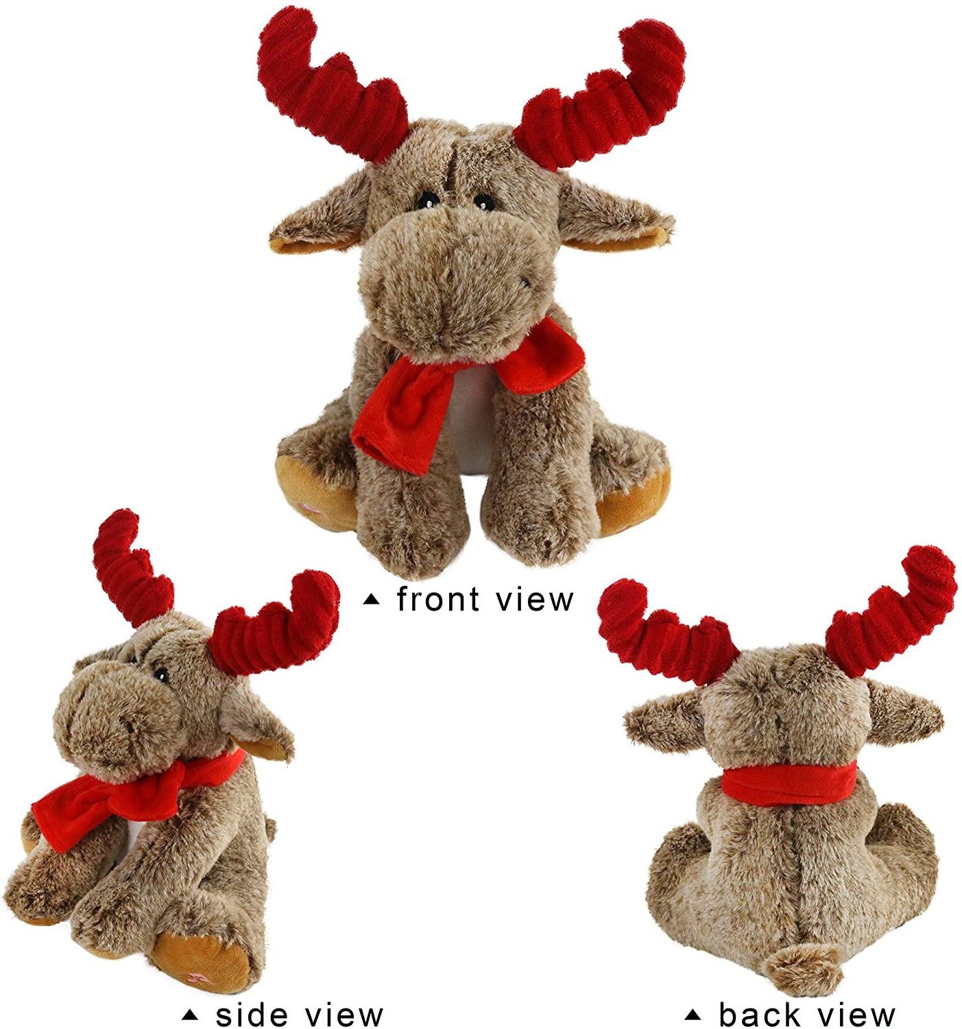 Custom LED Musical Reindeer Christmas Stuffed Animal Creative Singing Night Light Up Colorful Cute Elk Plush Soft Lovely Toy