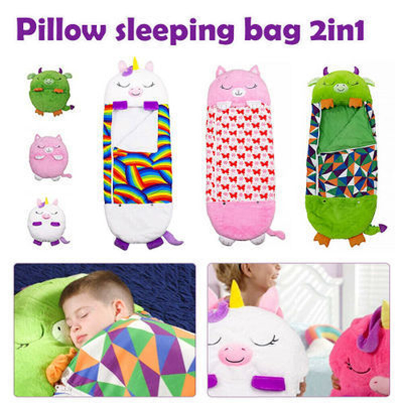 Customized Cartoon Animal Children Kids Plush Sleeping Bag With Pillow