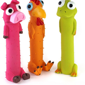 NEW  cute Chicken frog pig Squeaky Latex Dog Toys Standing Stick Animal Puppy Fetch Interactive Play for Small Medium Dogs