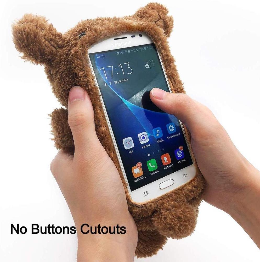 Customized Fashion Style New Cute 3D Plush Fitted Back Cover Lovely Teddy Bear Phone Cases