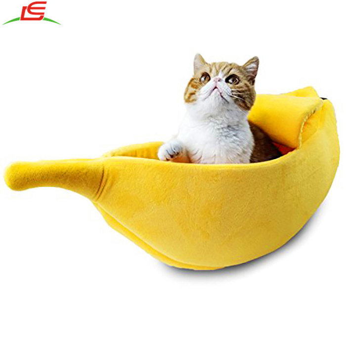 Cartoon Portable Cute Banana Cat Bed House Pet House