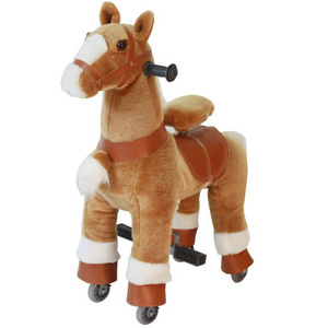 Custom Ride On Horse Natural Mechanical Kids Real Walking Small Unicorn Horse Toddlers Plush Pony Riding Horse