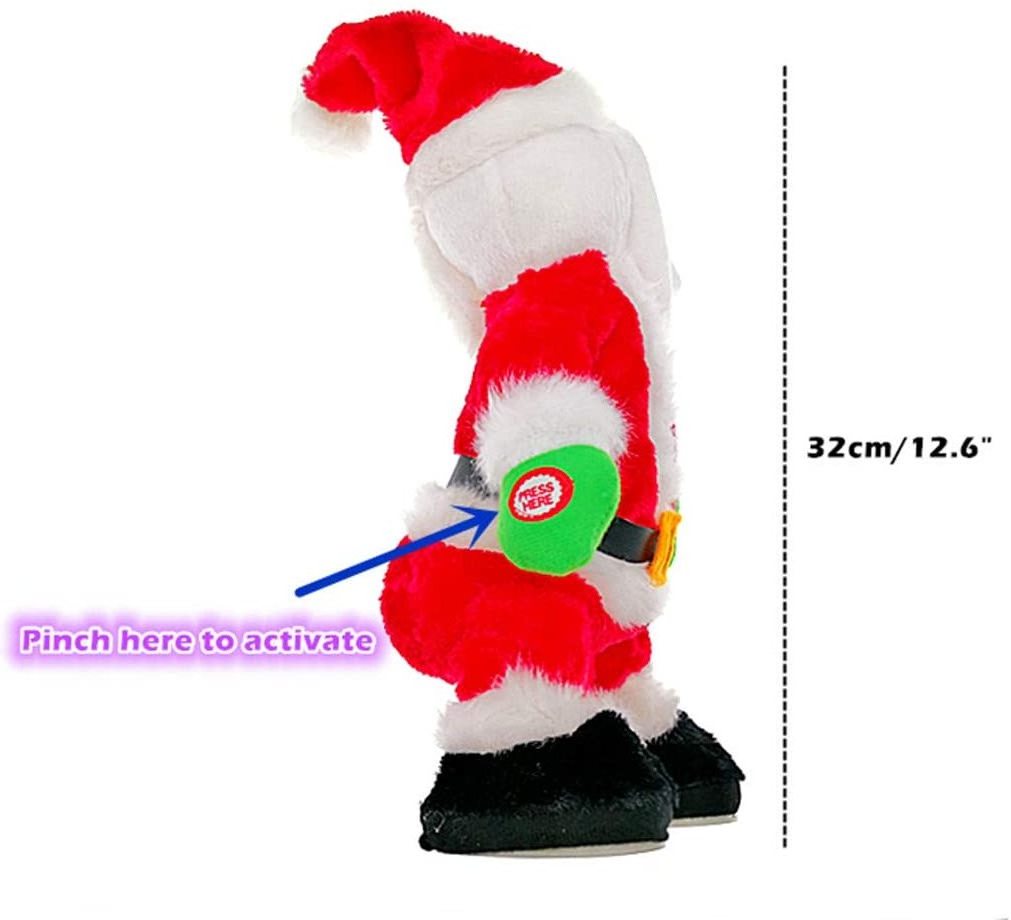 Custom Santa Claus Electric Toy, Christmas Musical Doll Dancing and Singing Christmas Plush Swing