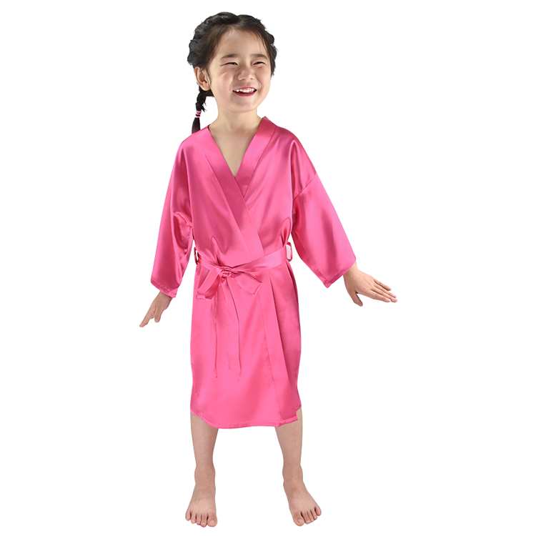 Wholesale Cute Girls Kids Spa Silk Satin Robe