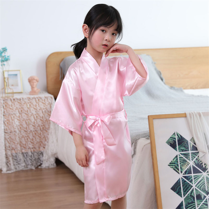 Wholesale Cute Girls Kids Spa Silk Satin Robe