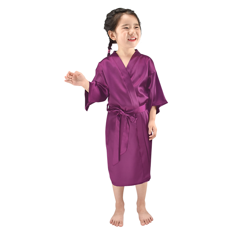 Wholesale Cute Girls Kids Spa Silk Satin Robe