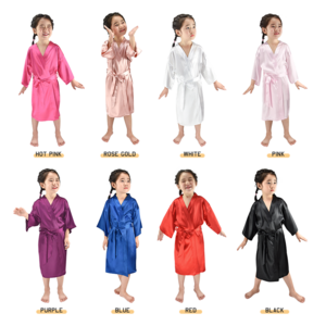 Wholesale Cute Girls Kids Spa Silk Satin Robe