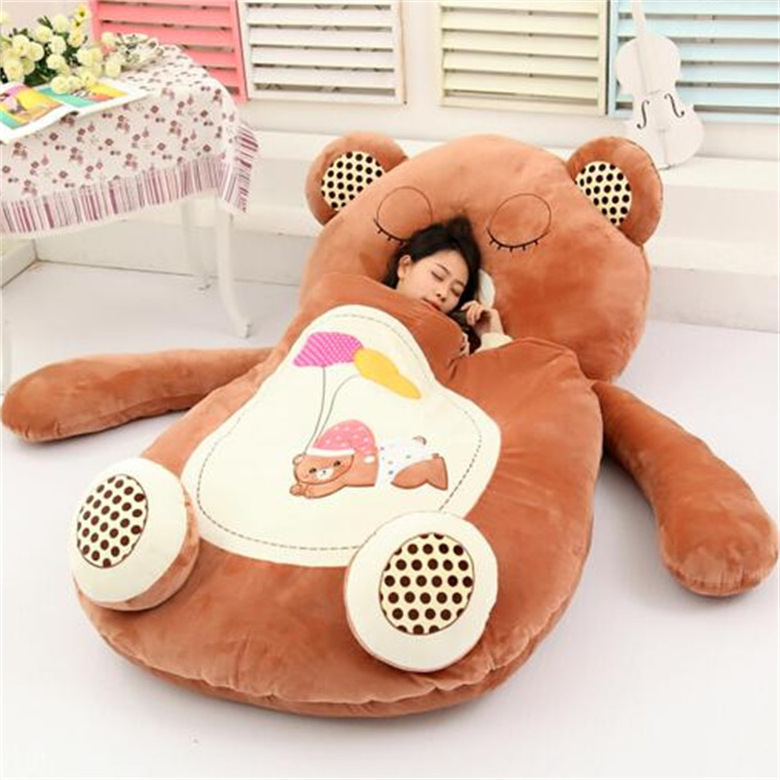 Custom Best Made Plush Animal Shape Bed Giant Stuffed Soft Cartoon Animal Bag Bed For Kids Or Adults