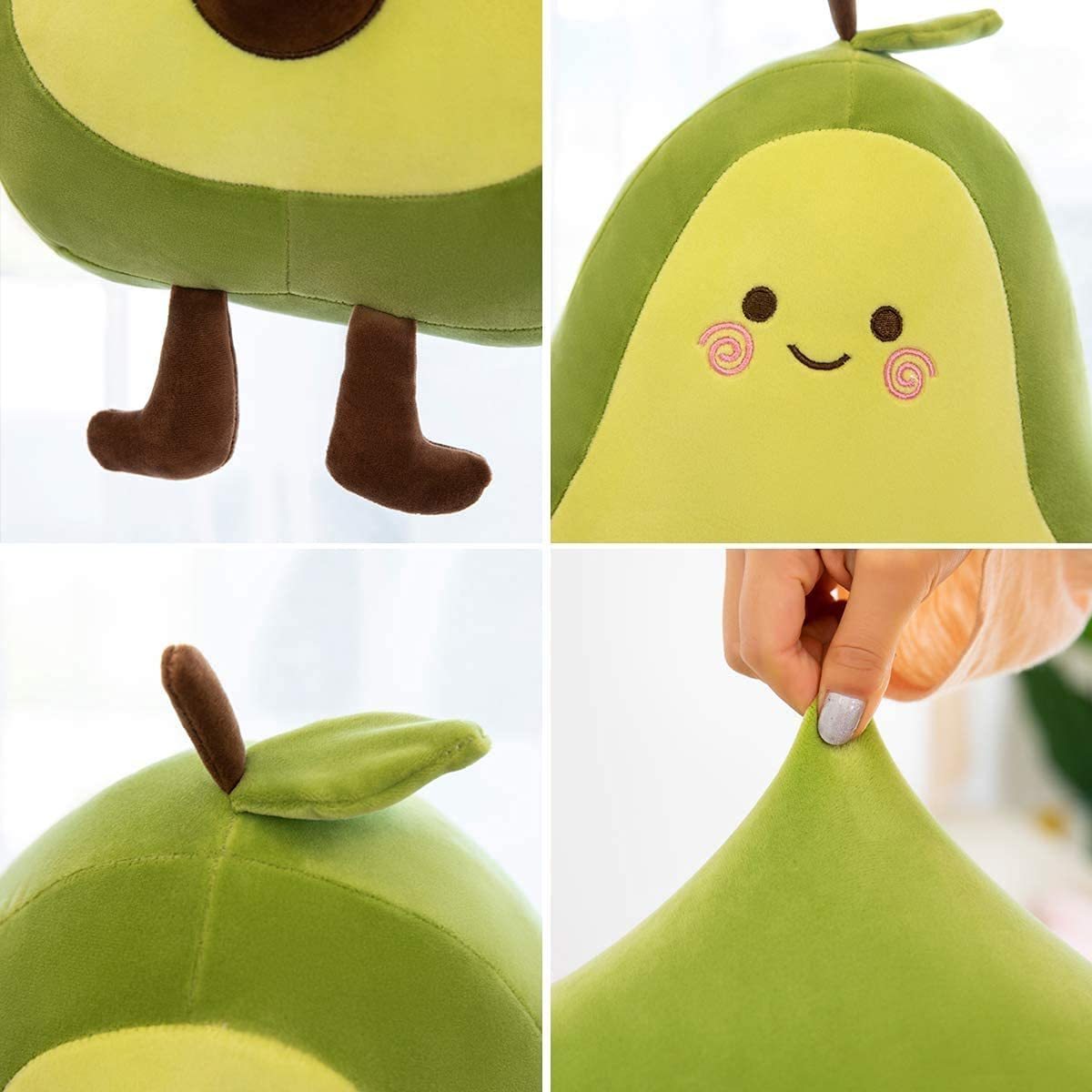 China factory OEM   Stuff Avocado Plush Toys  Soft Novelty Food Shaped Throw Pillow Cute Fruit Stuffed Doll is Gift for Girl Boy