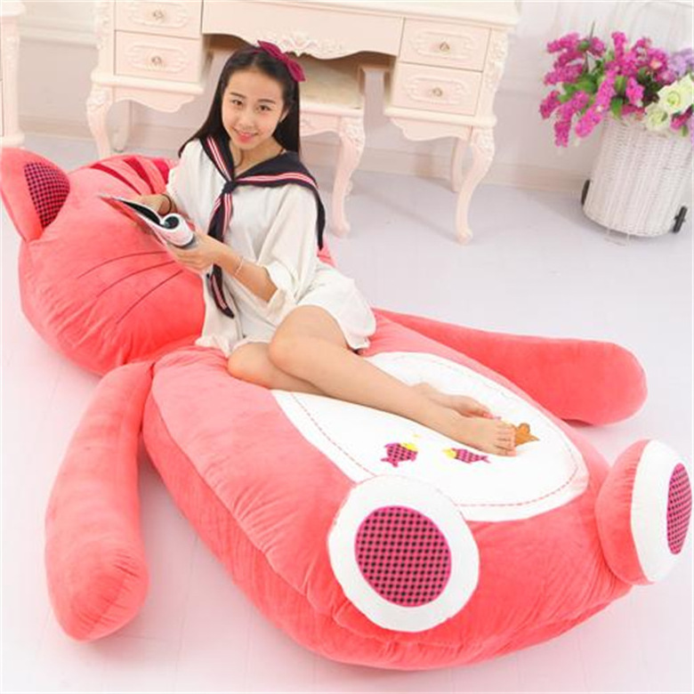 Custom Best Made Plush Animal Shape Bed Giant Stuffed Soft Cartoon Animal Bag Bed For Kids Or Adults