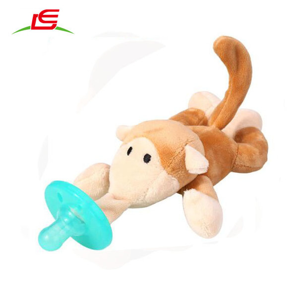 Funny Animal Dolls Softtextile Baby Reborn Silicone Mam Pacifier With Plush Toy