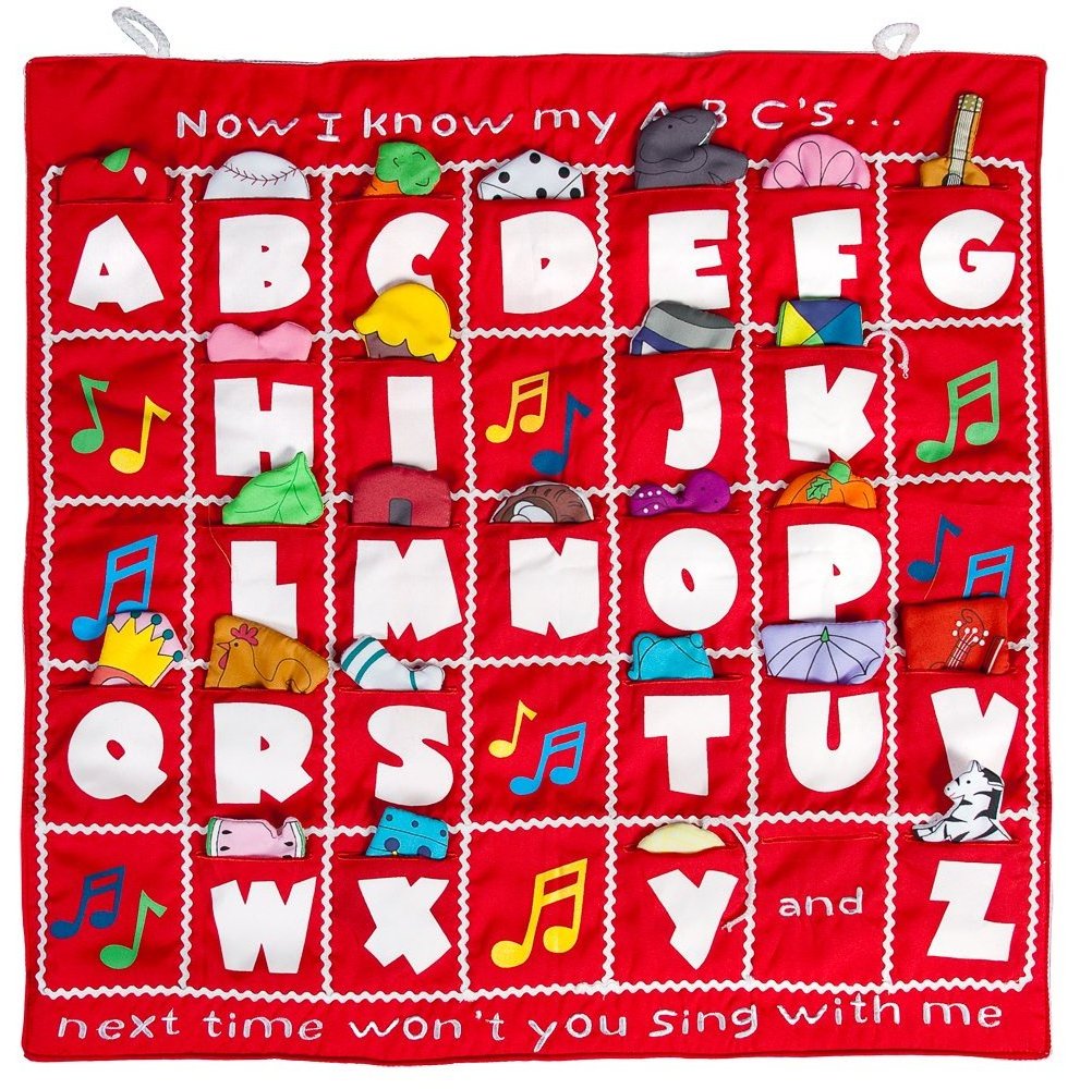 Customized Letters Learning ABC Pockets Tapestry large Colorful Fabric Alphabet Wall Hanging