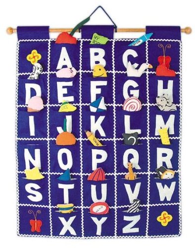 Customized Letters Learning ABC Pockets Tapestry large Colorful Fabric Alphabet Wall Hanging