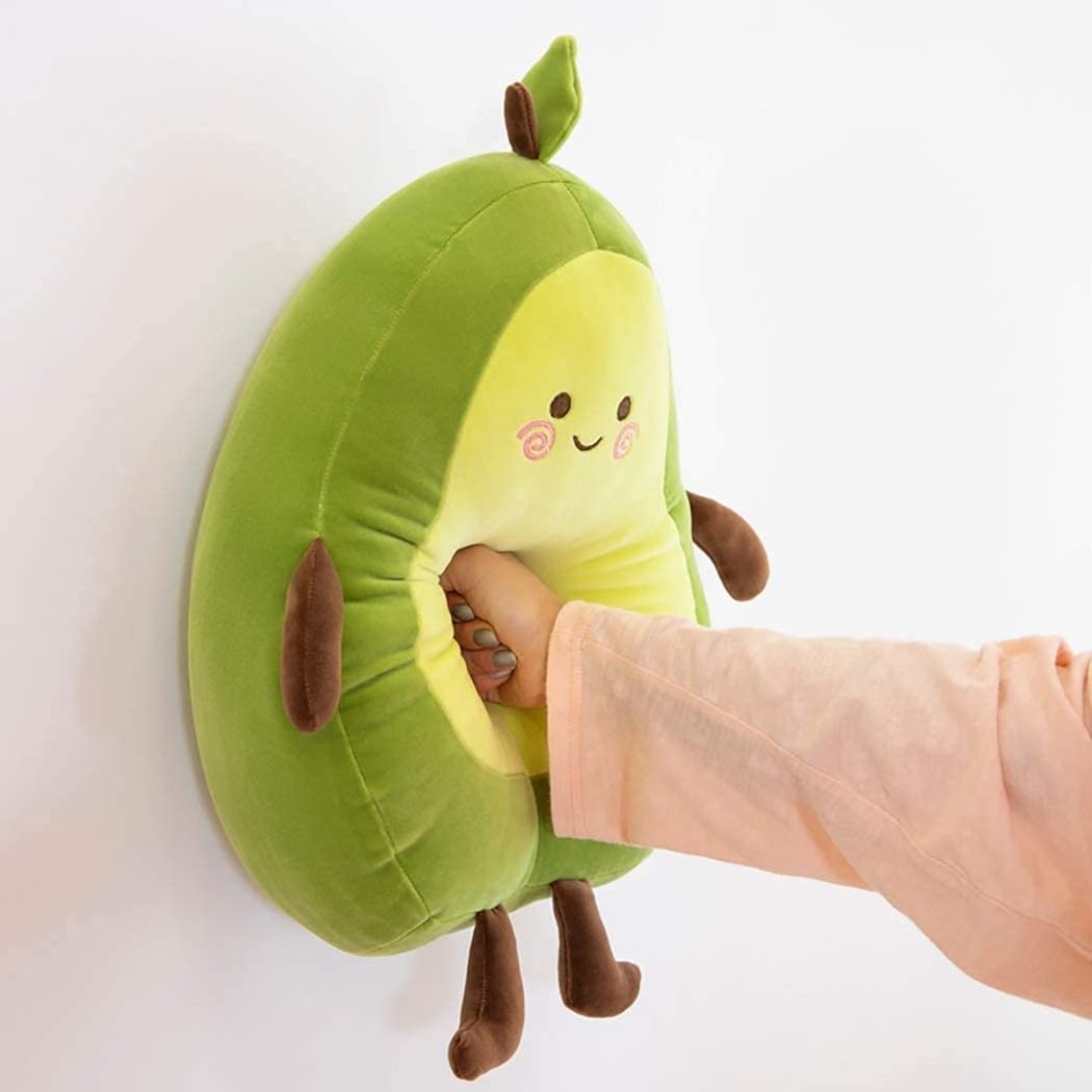 China factory OEM   Stuff Avocado Plush Toys  Soft Novelty Food Shaped Throw Pillow Cute Fruit Stuffed Doll is Gift for Girl Boy