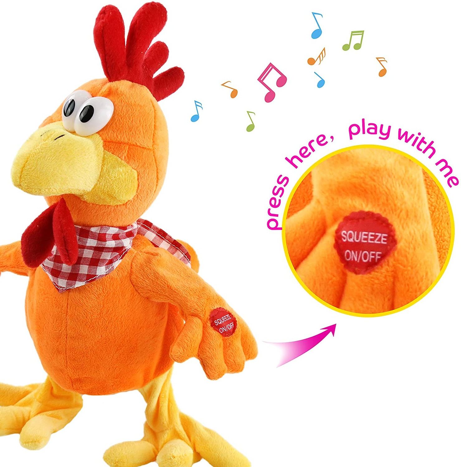 Shenzhen Supplier Chicken Plush Dancing Animal Toys For Kids