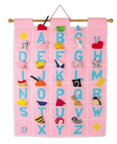 Customized Letters Learning ABC Pockets Tapestry large Colorful Fabric Alphabet Wall Hanging