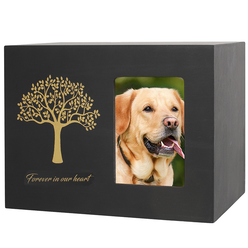 Hot Sales  Memorial Photo Custom Wooden Pet Cat Dog Cremation Urn From Levi Factory