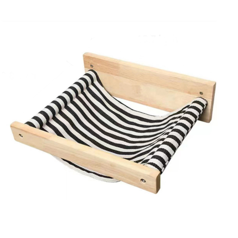 Strong and Durable Cat Hammock Wall Mounted Kitty Beds and Perches Wooden Cat Wall Furni Bed