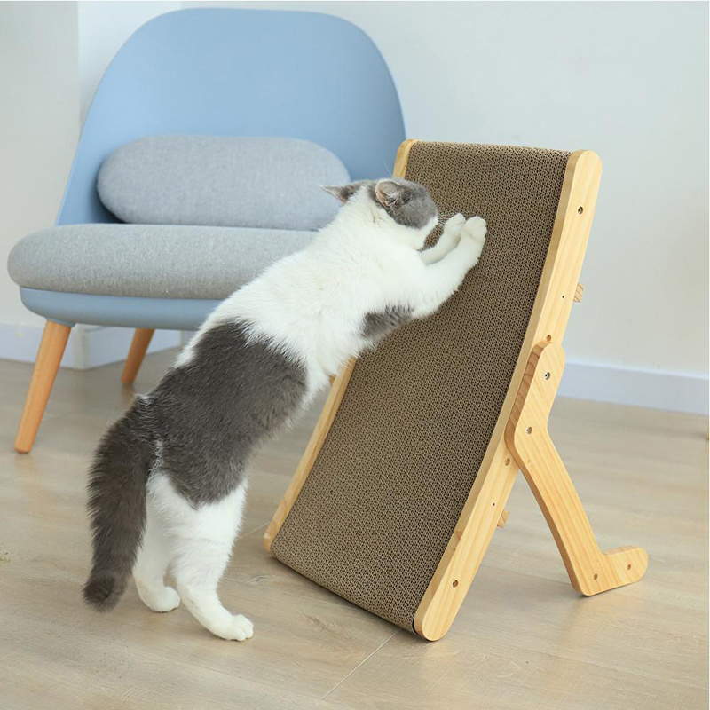 Wooden Cat Scratcher Scraper Detachable Lounge Bed 3 In 1 Scratching Post For Cats Training Grinding Claw Toys Cat Scratch Board