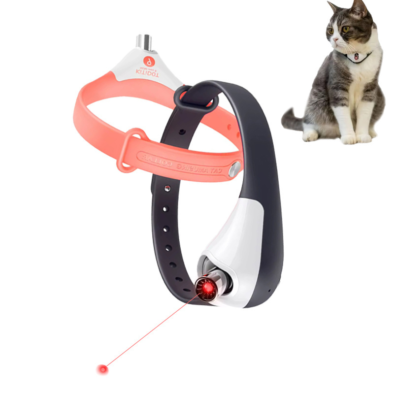 Interactive Laser Toy Collar for Indoor Kittens & Cats Cat Laser Pointer Electric Cat Collar Smart Exercise Toy