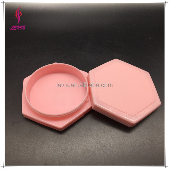 Empty hexagon flat plastic hair cream container 100 gram cream jar