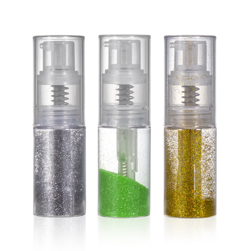 35ml Plastic Baby Tulcum Fine Mist Glitter Fiber Nails Talcum Cosmetic Powder Pump Dispenser Makeup Powder Spray Bottle