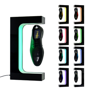 AMZ Best Seller Floating Shoe Display Levitating Magnetic Sneaker Stand Holder with 360 Degree Rotation LED Light