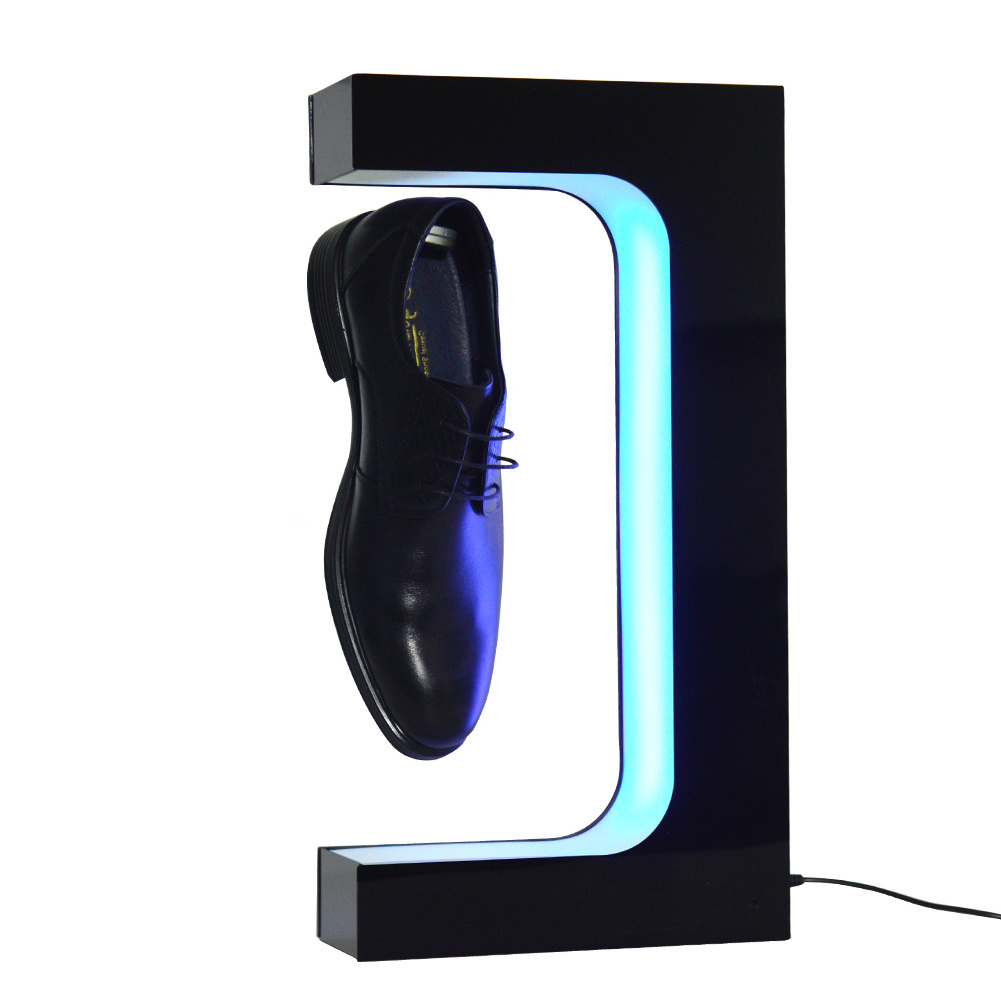 LED Light Float Sneaker Rotation Magnetic Levitating Floating Shoe Display for Wall Mount