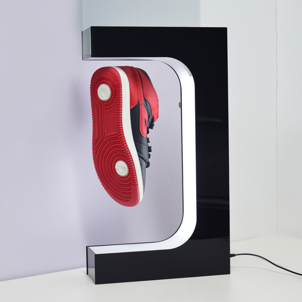 Magnetic Levitating Floating Shoe Led Lighting Rotating Display for Decoration Gift