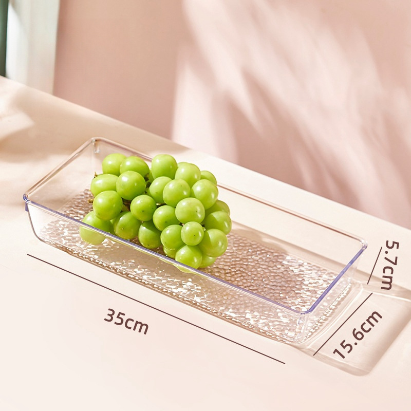 wholesale luxury rectangle round Thickened clear Acrylic Snack fruit organizer storage serving tray