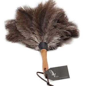 reusable natural premium quality genuine ostrich feather duster with wooden handle