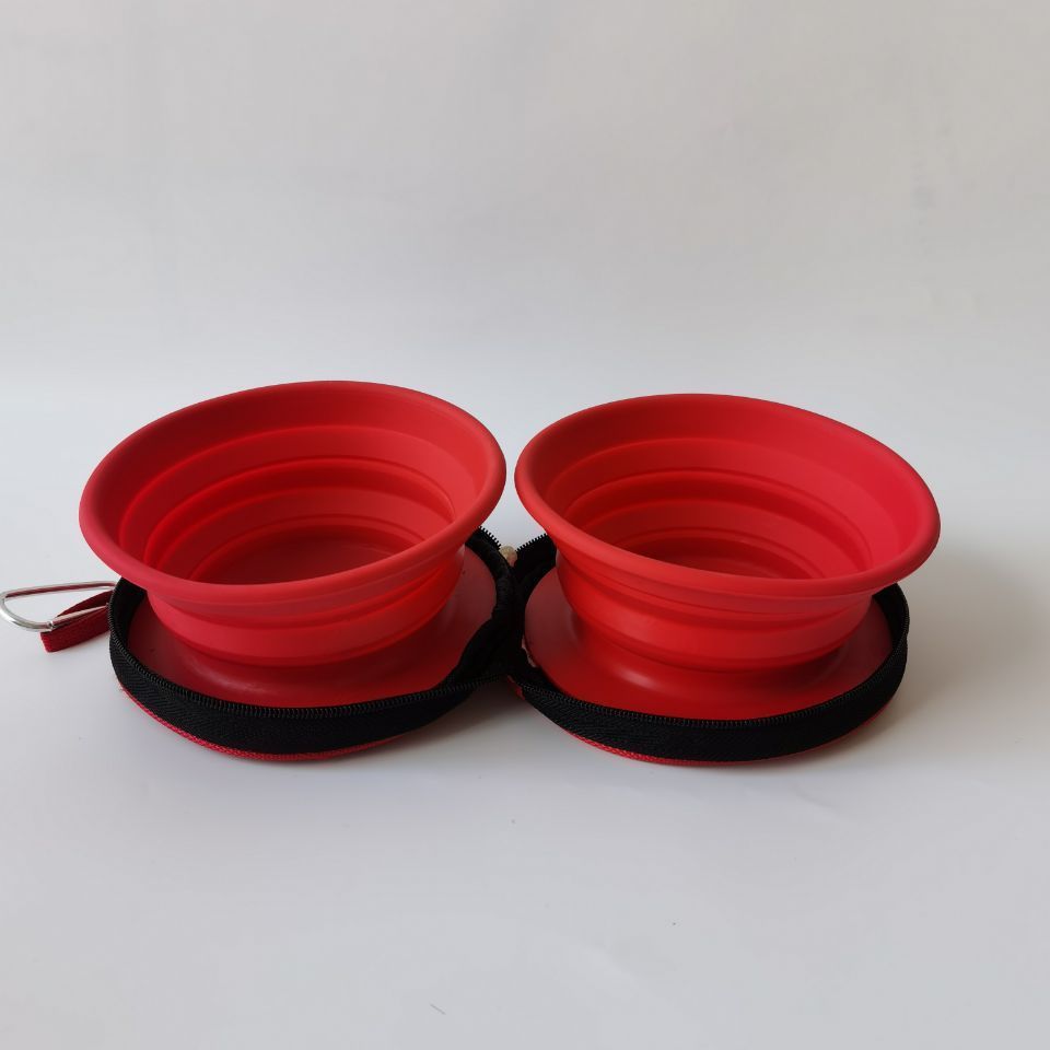 wholesale silicon folded portable silicone travel dog bowl silicone pet dog feeder bowls